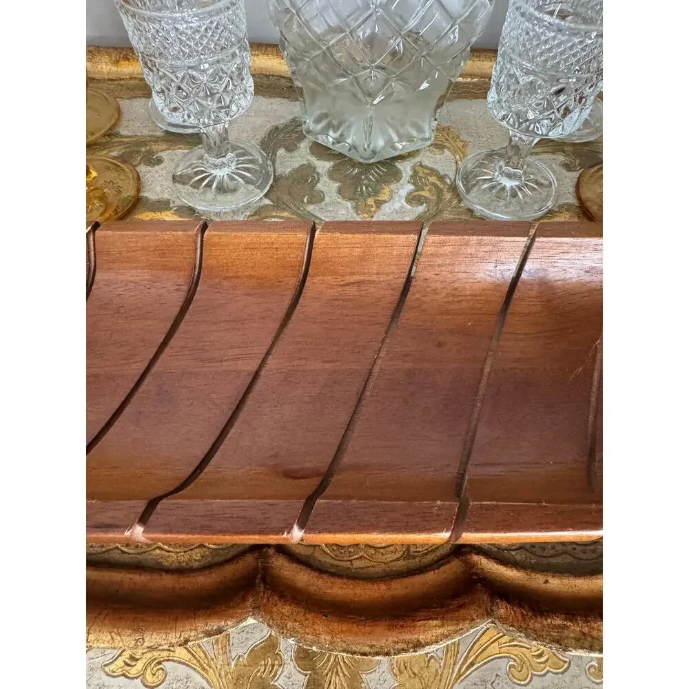 West Elm Wooden Bread Bowl Tray 18” Long Decorative Centerpiece Fruit Dough Bowl